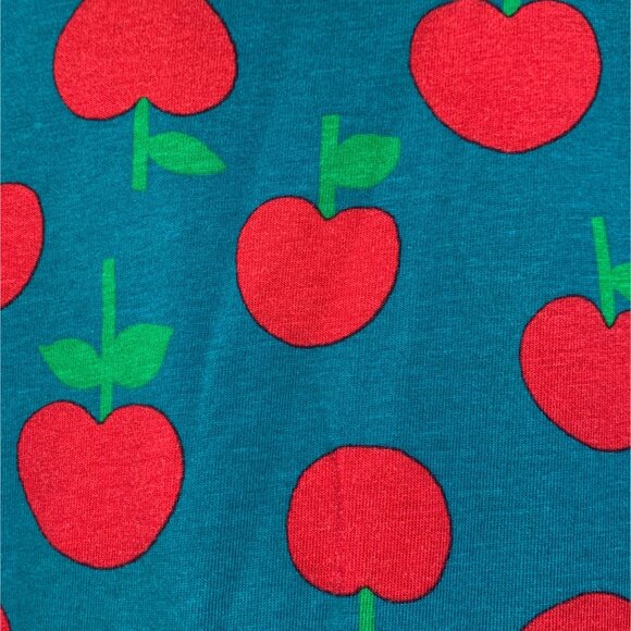 HANNA ANDERSSON Apples Dress Girls 8 130 Red Apple Playdress Pockets Blue - Picture 4 of 6
